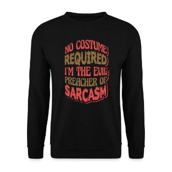 Anti-Halloween-Sarkasmus - Unisex Pullover - Schwarz - Vorne - Alina (178cm) & Michal (187cm)