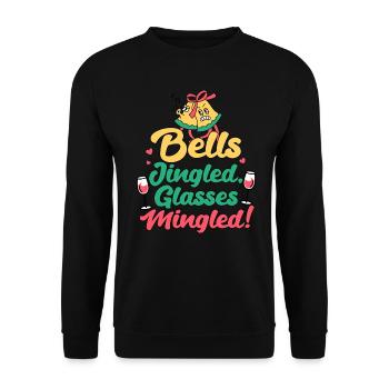 Drunk Christmas Funny Quote Wine Lover Mom Tipsy - Unisex Sweatshirt - black - Front - Alina (178cm) & Michal (187cm)