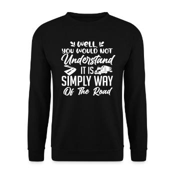 Chemin De La Route Papa Mari Camionneur Chauffeur Fier - Sweat-shirt Unisexe - noir - Devant - Alina (178cm) & Michal (187cm)