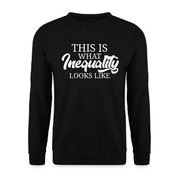 So sieht Ungleichheit aus: Anti-Patriarchat - Unisex Pullover - Schwarz - Vorne - Alina (178cm) & Michal (187cm)
