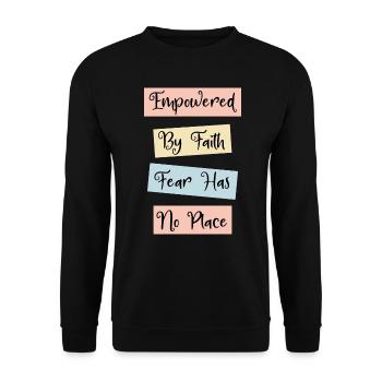 La foi sur la peur citation chrétienne inspirante - Sweat-shirt Unisexe - noir - Devant - Alina (178cm) & Michal (187cm)