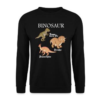 Bisexuel Dinosaure Binosaure Bi Pride Coming Out - Sweat-shirt Unisexe - noir - Devant - Alina (178cm) & Michal (187cm)
