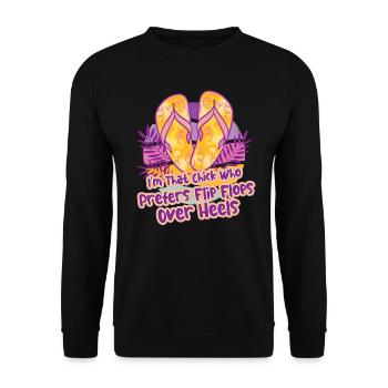 Tongs Beach Lover Vacances Mode d’été - Sweat-shirt Unisexe - noir - Devant - Alina (178cm) & Michal (187cm)