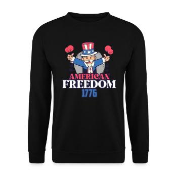 American Freedom Eagle 4th Of July Patriotic - Unisex Sweatshirt - black - Front - Alina (178cm) & Michal (187cm)