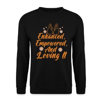 Nouveaux Seins Nouveau Moi Félicitations Chirurgie Récupération - Sweat-shirt Unisexe - noir - Devant - Alina (178cm) & Michal (187cm)
