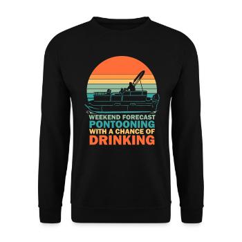 Prévisions du week-end Pontooning avec une chance de boire - Sweat-shirt Unisexe - noir - Devant - Alina (178cm) & Michal (187cm)