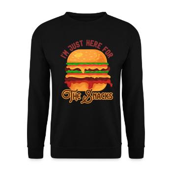 Ich bin nur hier für den Fast-Food-Liebhaber von Snacks - Unisex Pullover - Schwarz - Vorne - Alina (178cm) & Michal (187cm)