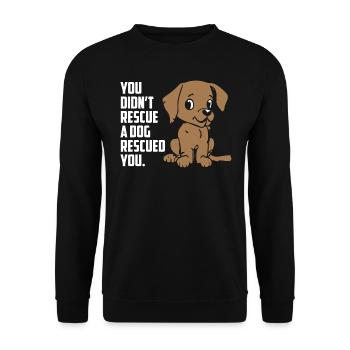 Rescue Dog - Unisex Pullover - Schwarz - Vorne - Alina (178cm) & Michal (187cm)