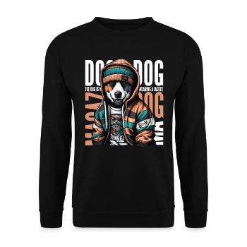 URBAN CHIC : LE CHIEN EMBRASSE LA VIE CITADINE AVEC STYLE - Sweat-shirt Unisexe - noir - Devant - Alina (178cm) & Michal (187cm)