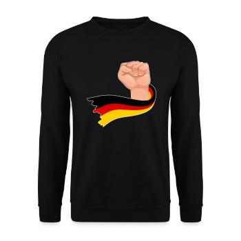 German Hero German Flag Fist Germany - Unisex Sweatshirt - black - Front - Alina (178cm) & Michal (187cm)