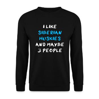 Husky sibérien Huskies de Sibérie Fan de chien - Sweat-shirt Unisexe - noir - Devant - Alina (178cm) & Michal (187cm)