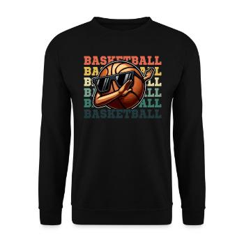 Basketball Basketball Gift Basketball Team - Unisex Sweatshirt - black - Front - Alina (178cm) & Michal (187cm)