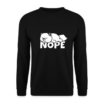 Perserkatze Nope Faule Katze - Unisex Pullover - Schwarz - Vorne - Alina (178cm) & Michal (187cm)