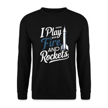Modèles réduits de fusées amusantes - Sweat-shirt Unisexe - noir - Devant - Alina (178cm) & Michal (187cm)