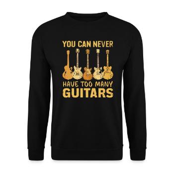 On n’a jamais trop de guitares - Sweat-shirt Unisexe - noir - Devant - Alina (178cm) & Michal (187cm)
