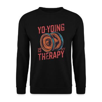 Yo-Yoing Is My Therapy Vintage Style - Unisex Sweatshirt - black - Front - Alina (178cm) & Michal (187cm)