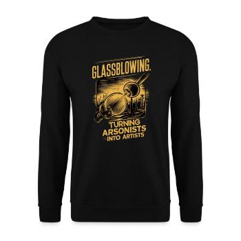 Le soufflage de verre : les pyromanes en artistes - Sweat-shirt Unisexe - noir - Devant - Alina (178cm) & Michal (187cm)