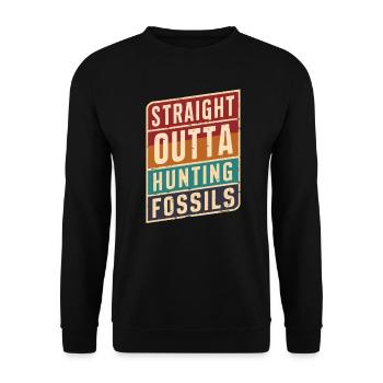 Straight Outta Hunting Fossils Paleontology - Unisex Sweatshirt - black - Front - Alina (178cm) & Michal (187cm)