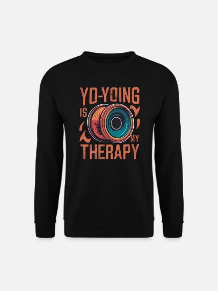 Yo-Yoing Is My Therapy Retro - Unisex Sweatshirt - black