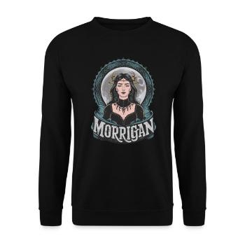 Mystical Moon Goddess Morrigan with Celtic Designs - Unisex Sweatshirt - black - Front - Alina (178cm) & Michal (187cm)
