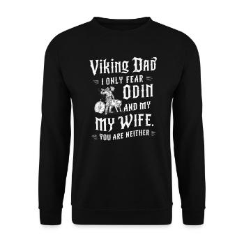 Je ne crains qu’Odin et ma femme Funny Viking - Sweat-shirt Unisexe - noir - Devant - Alina (178cm) & Michal (187cm)