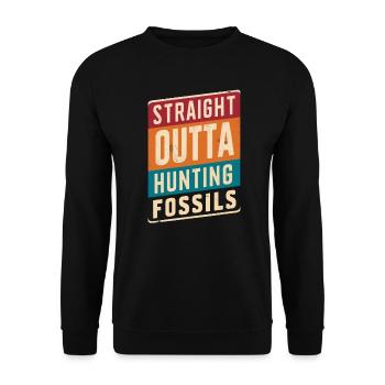 Straight Outta Chasse aux fossiles Géologie amusante - Sweat-shirt Unisexe - noir - Devant - Alina (178cm) & Michal (187cm)