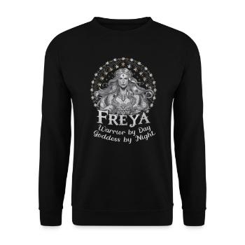 Mythical Norse Goddess Freya Legendary Artwork - Unisex Sweatshirt - black - Front - Alina (178cm) & Michal (187cm)
