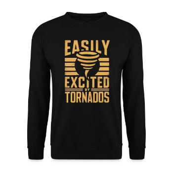 Easily Excited by Tornados Enthusiast - Unisex Sweatshirt - black - Front - Alina (178cm) & Michal (187cm)