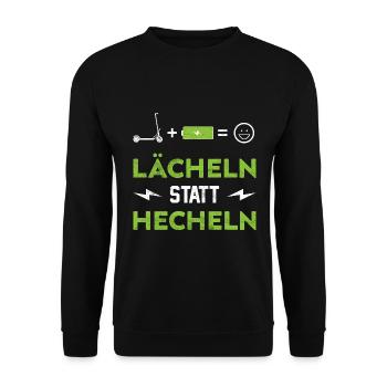 E-Scooter Elektro Tretroller Scooter - Unisex Pullover - Schwarz - Vorne - Alina (178cm) & Michal (187cm)