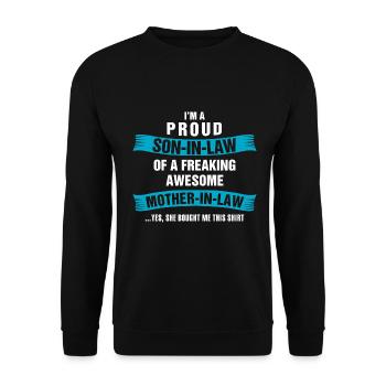 Drôle de gendre Anniversaire Noël Mère géniale - Sweat-shirt Unisexe - noir - Devant - Alina (178cm) & Michal (187cm)