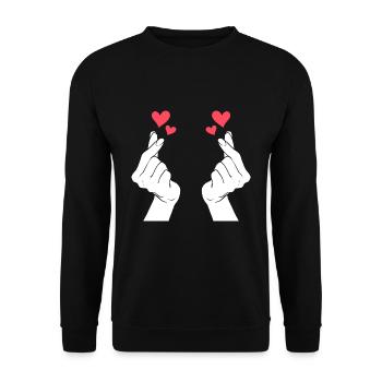 K-Pop Herz K-Drama Musik Südkoera - Unisex Pullover - Schwarz - Vorne - Alina (178cm) & Michal (187cm)