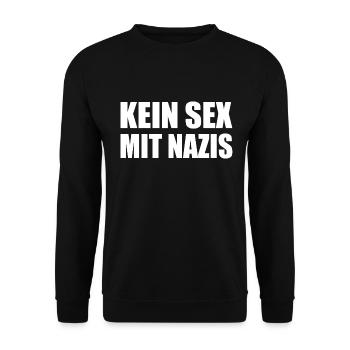 kein sex mit nazis - Unisex Pullover - Schwarz - Vorne - Alina (178cm) & Michal (187cm)