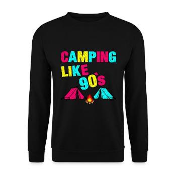 90s Camping - Unisex Sweatshirt - black - Front - Alina (178cm) & Michal (187cm)
