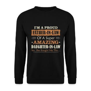 I'm a Proud Father in Law of Daughter In Law Funny - Unisex Sweatshirt - black - Front - Alina (178cm) & Michal (187cm)