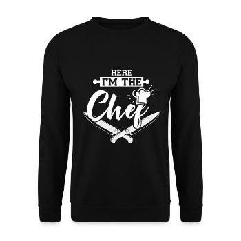 I m the chef cadeau cool chef cuisinier - Sweat-shirt Unisexe - noir - Devant - Alina (178cm) & Michal (187cm)