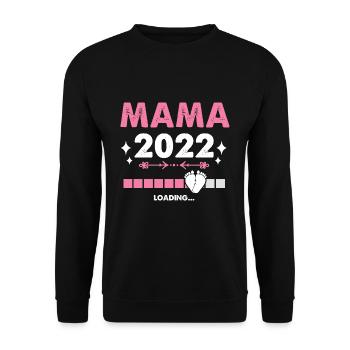Mama 2022 Laden Mutter Muttertag Werdende Mama Loa - Unisex Pullover - Schwarz - Vorne - Alina (178cm) & Michal (187cm)