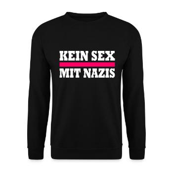 kein sex mit nazis - Unisex Pullover - Schwarz - Vorne - Alina (178cm) & Michal (187cm)