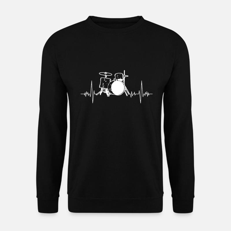 Schlagzeuger-Herzschlag-T-Shirts - Unisex Pullover - Schwarz