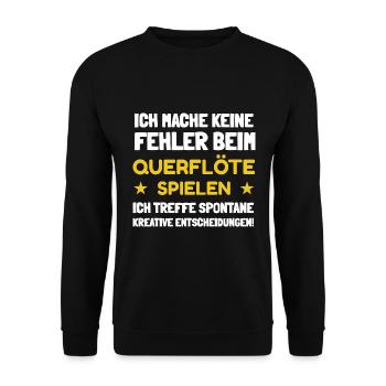 Meine Flöte ist Querflöte - Unisex Pullover - Schwarz - Vorne - Alina (178cm) & Michal (187cm)