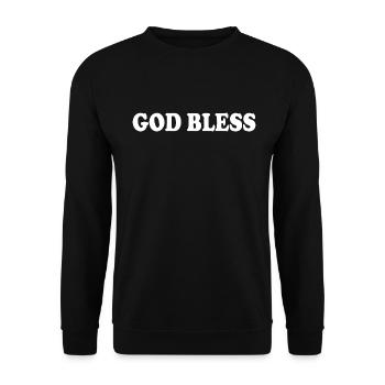 God bless - Unisex Sweatshirt - black - Front - Alina (178cm) & Michal (187cm)