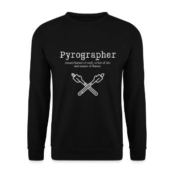 Pyrographer Burner of Stuff Mastery - Unisex Sweatshirt - black - Front - Alina (178cm) & Michal (187cm)