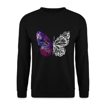 Papillon Papillon - Sweat-shirt Unisexe - noir - Devant - Alina (178cm) & Michal (187cm)