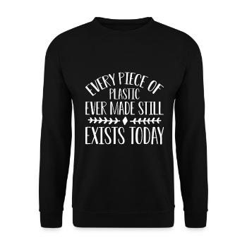 Every Piece Of Plastic Ever Made - Climate Change - Unisex Sweatshirt - black - Front - Alina (178cm) & Michal (187cm)
