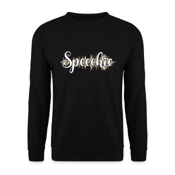 SLP Speechie Speech Language Pathologist - Unisex Sweatshirt - black - Front - Alina (178cm) & Michal (187cm)