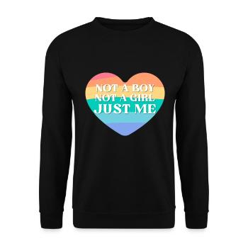 Androgynous Not A Boy Not A Girl Just Me - Unisex Sweatshirt - black - Front - Alina (178cm) & Michal (187cm)