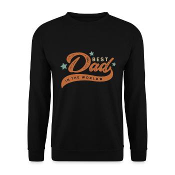 Dad Sayings and Jokes - My Father the Superhero - Unisex Sweatshirt - black - Front - Alina (178cm) & Michal (187cm)