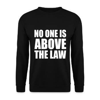 no one is above the law - Sweat-shirt Unisexe - noir - Devant - Alina (178cm) & Michal (187cm)