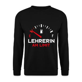 LEHRERIN AM LIMIT - Unisex Pullover - Schwarz - Vorne - Alina (178cm) & Michal (187cm)