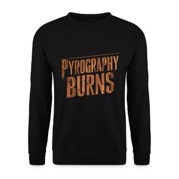 La pyrogravure unique et élégante brûle le bois - Sweat-shirt Unisexe - noir - Devant - Alina (178cm) & Michal (187cm)