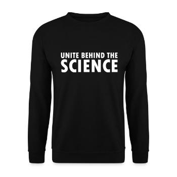 Unite behind the science - Unisex Sweatshirt - black - Front - Alina (178cm) & Michal (187cm)